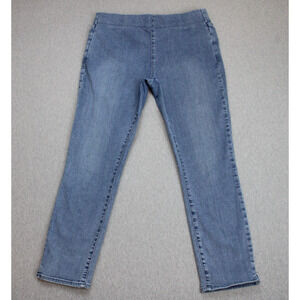 NYDJ Jeans Women 12 Blue Denim Pull On Pocket Lift Tuck Technology Elastic Waist